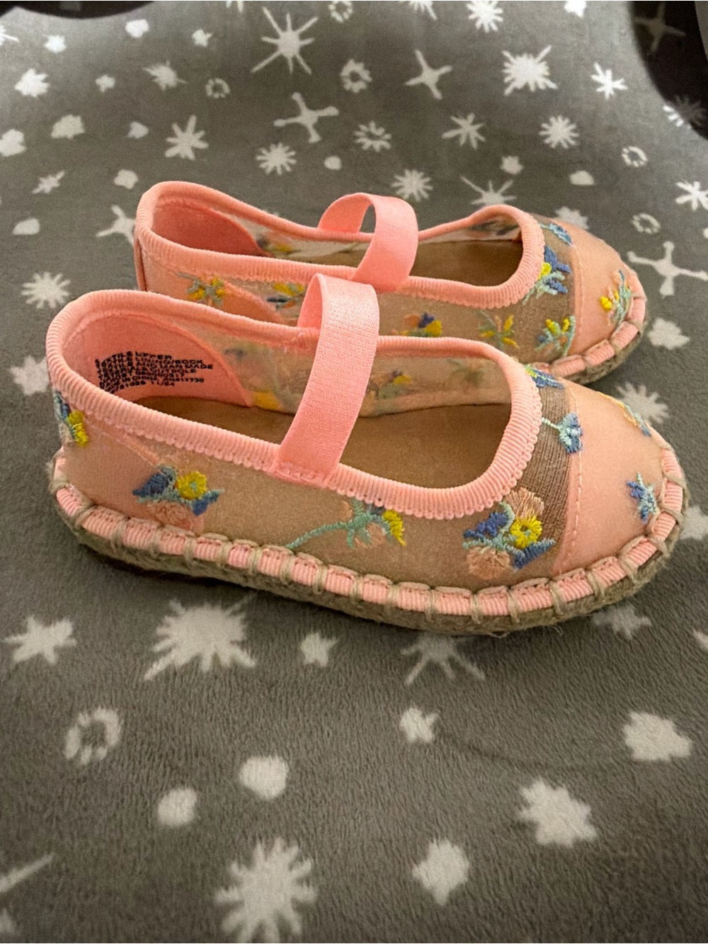 Cat & Jack Pink Floral Mary Jane Espadrilles